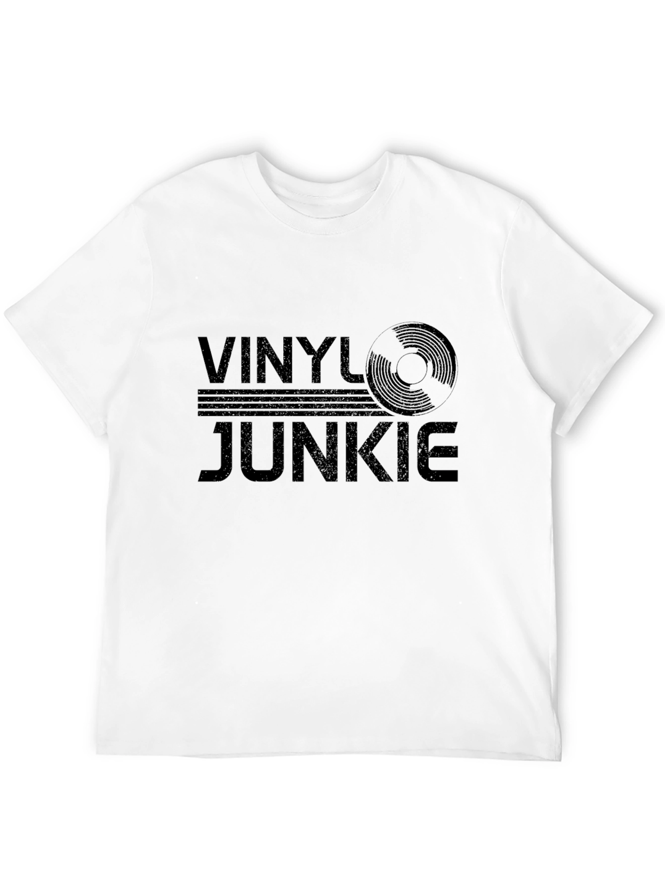Vinyl Junkie Black T-Shirt - Music Lover Tee
