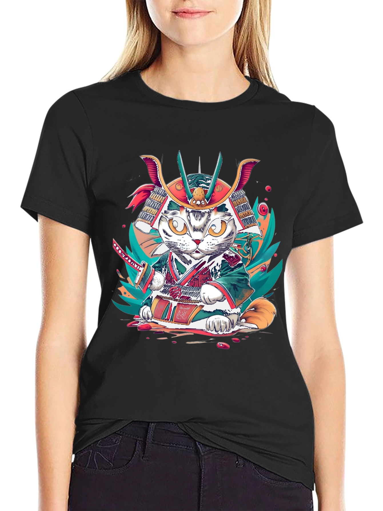 Samurai Cat T-Shirt: Unique Graphic Tee
