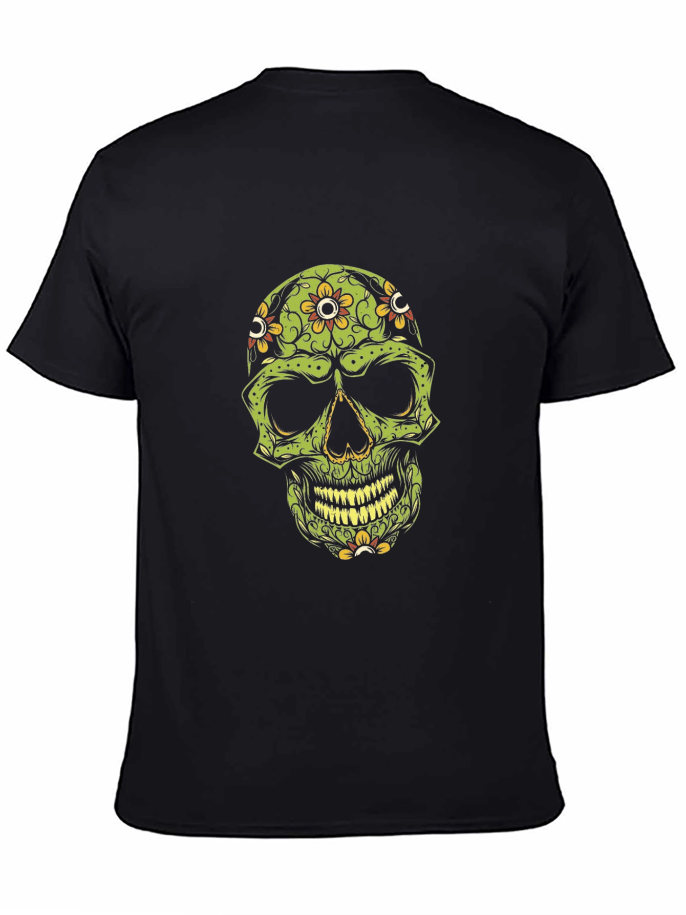 Skull Flower Graphic Tee - Cool Black T-Shirt