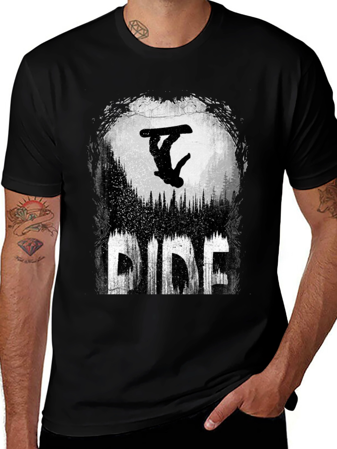 Ride Graphic Tee - Snowboarder Design
