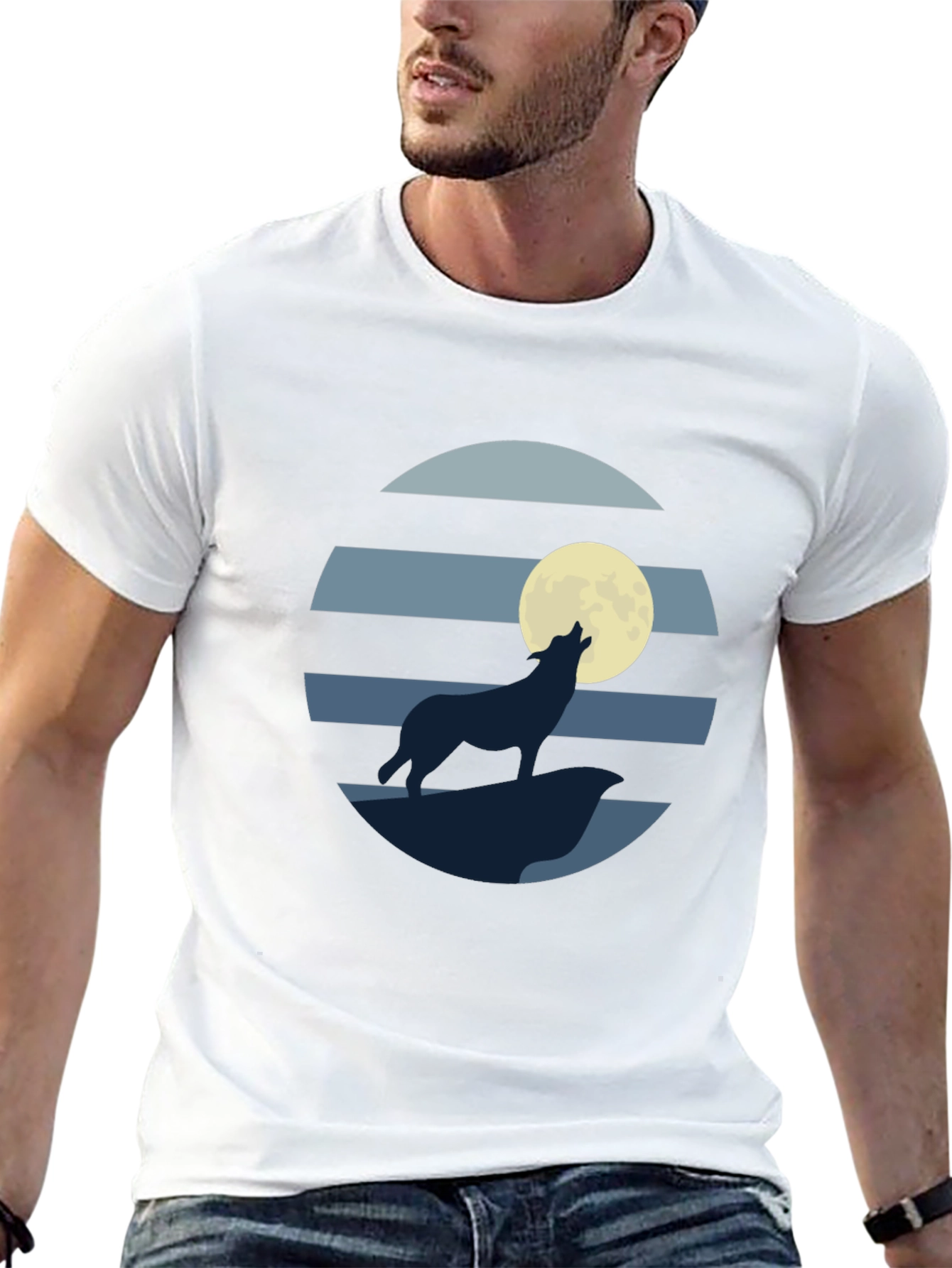 Wolf Moon Graphic Tee - Mens Black T-Shirt