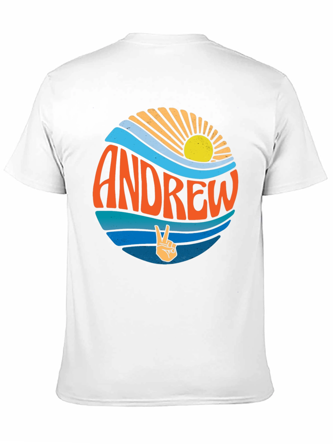 Andrew Retro Sunset Peace Sign Graphic Tee