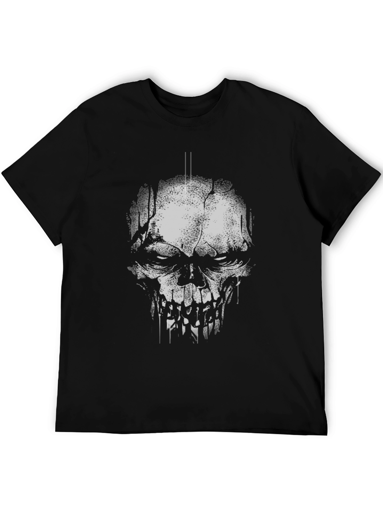 Skull Graphic Print Black T-Shirt