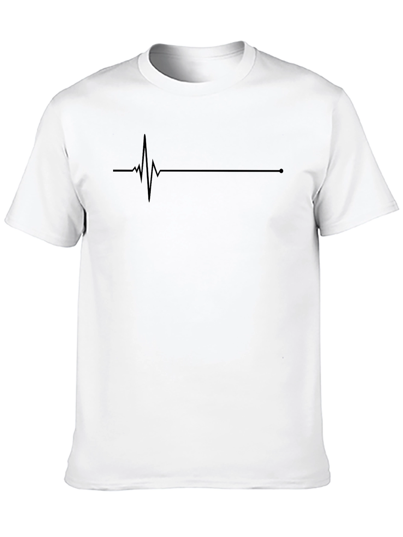 Heartbeat Line Graphic Black T-Shirt