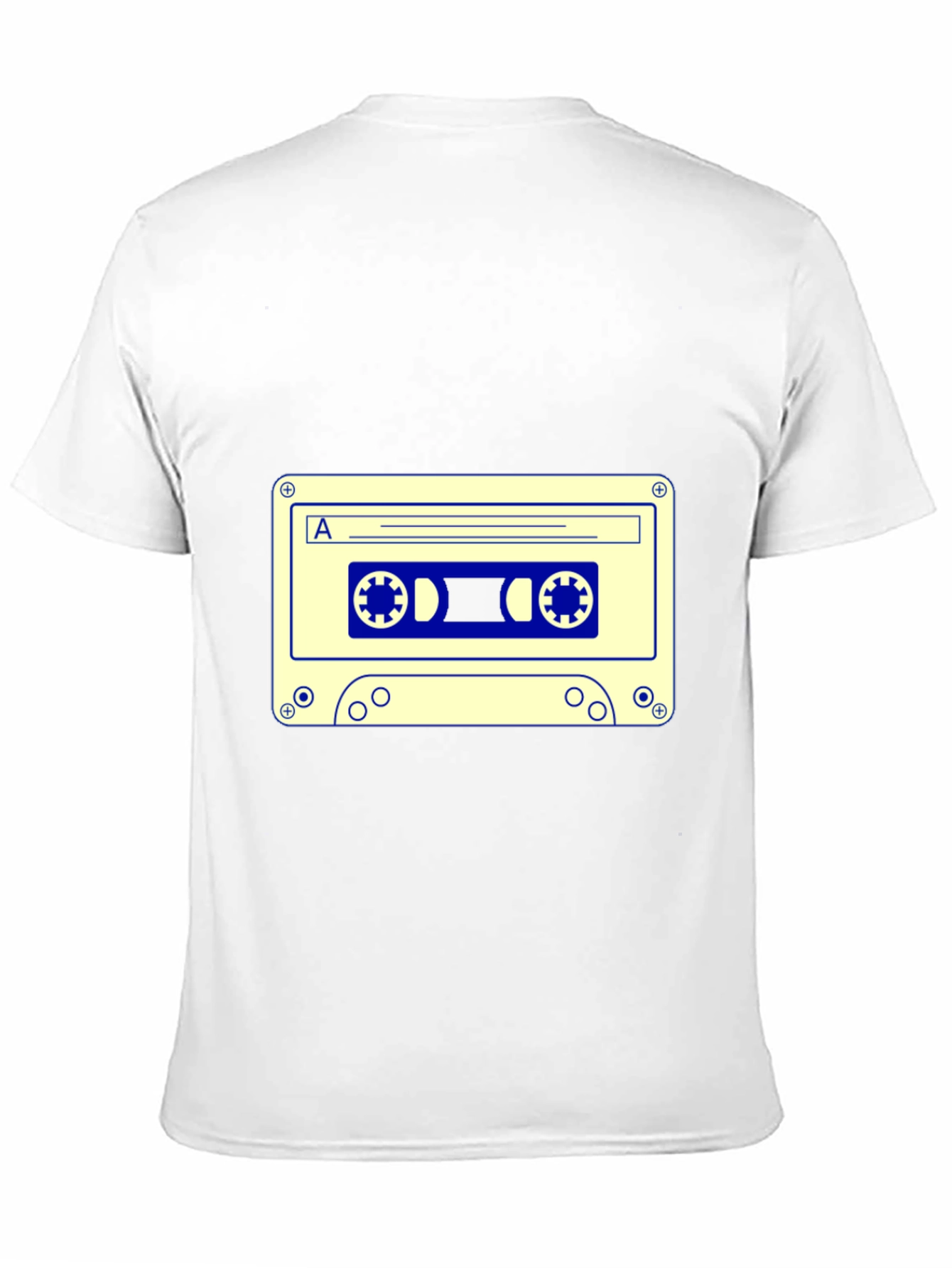 Retro Cassette Tape Graphic Tee - Black Cotton Blend