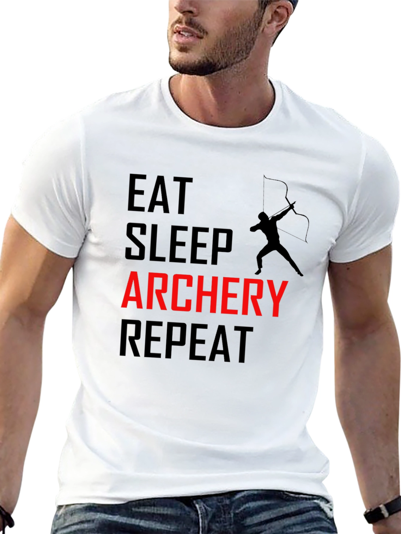 Eat Sleep Archery Repeat Black T-Shirt