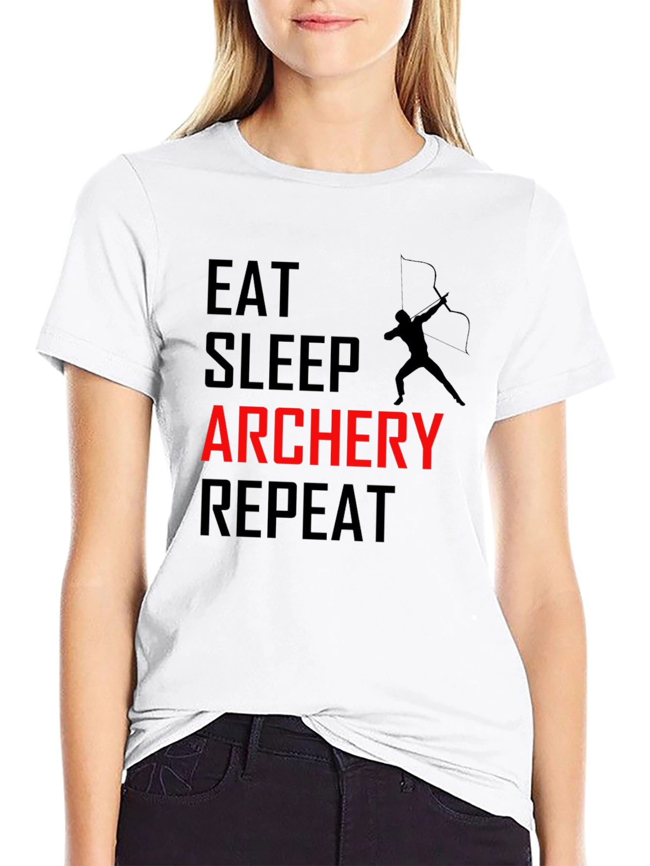 Eat Sleep Archery Repeat Black T-Shirt