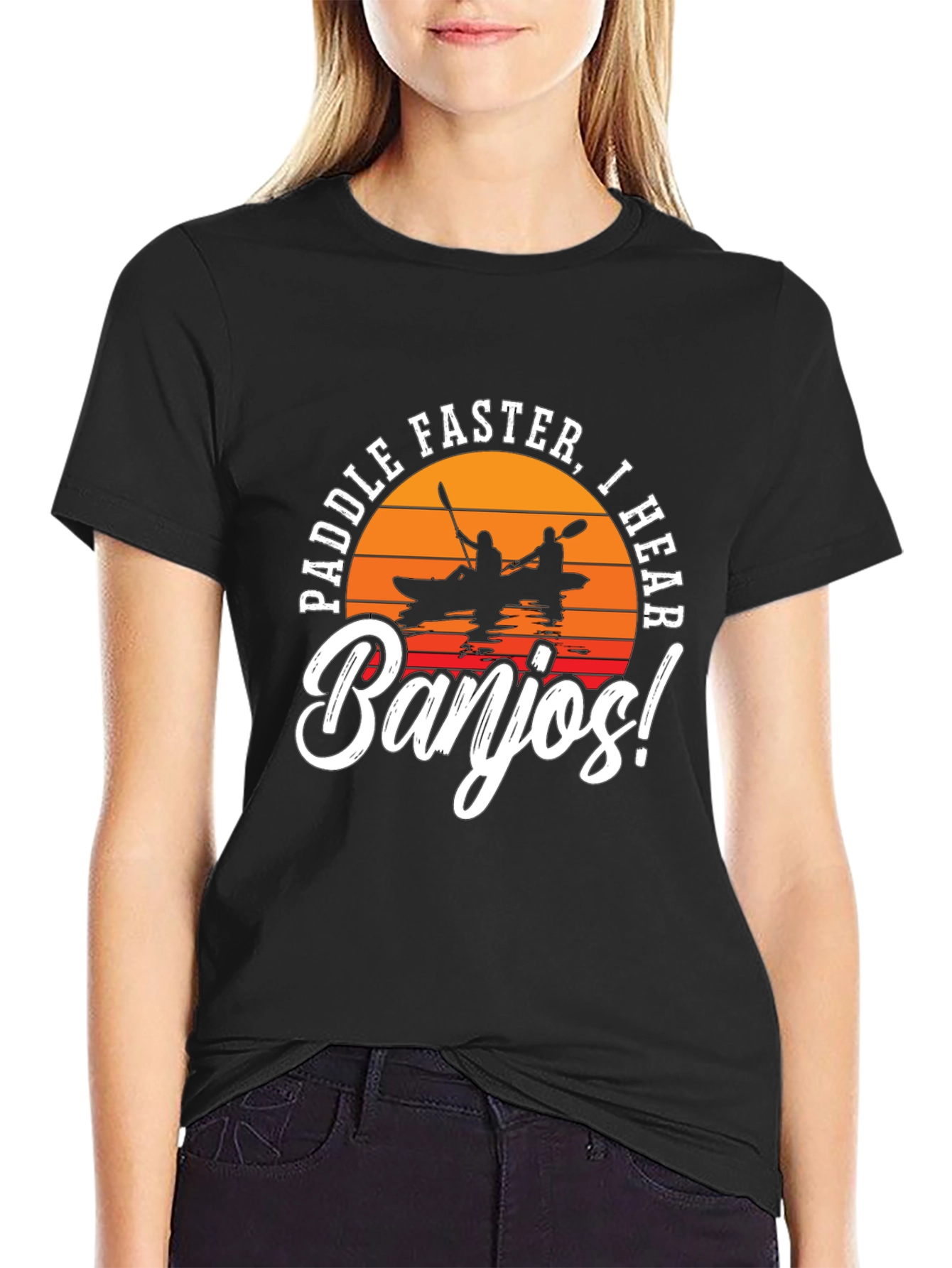 Paddle Faster Banjo Funny T-Shirt