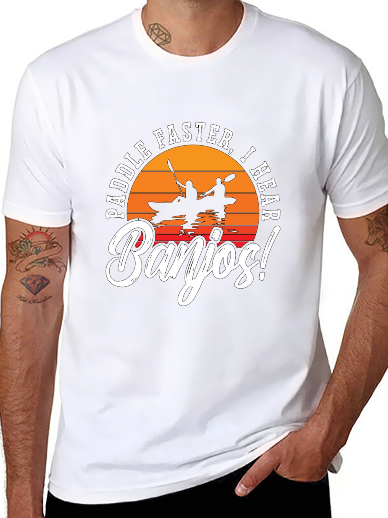 Paddle Faster Banjo Funny T-Shirt