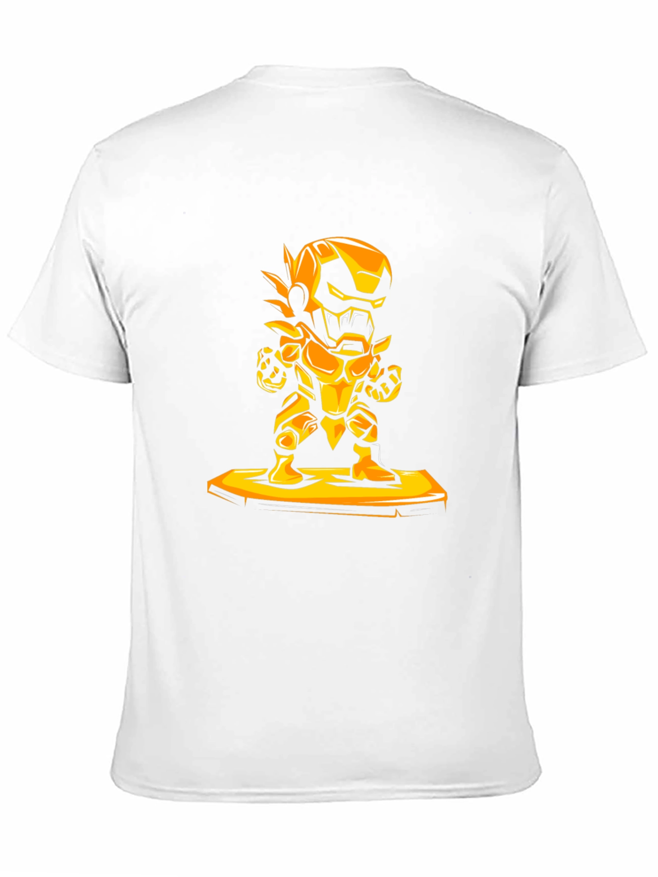 Heroic Gold Robot Graphic Black T-Shirt