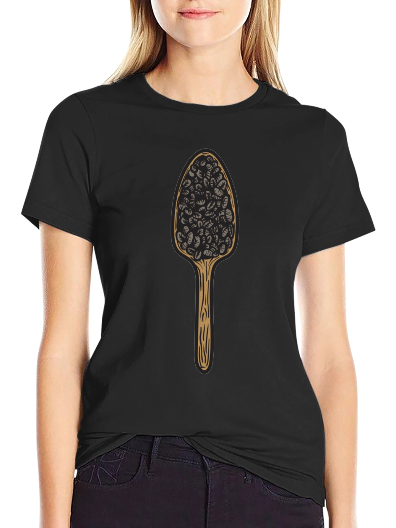 Novelty Spoon Black T-Shirt