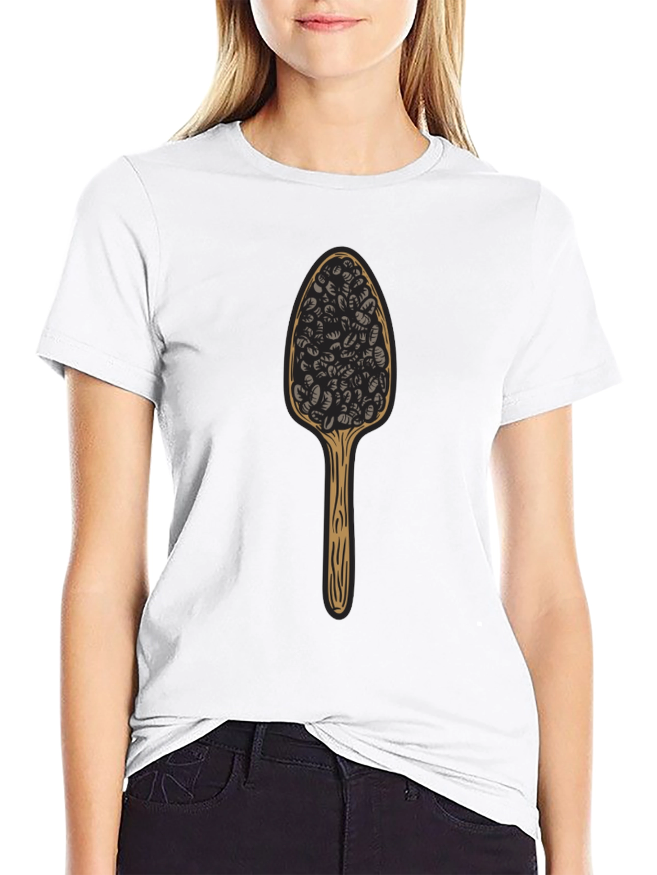 Novelty Spoon Black T-Shirt