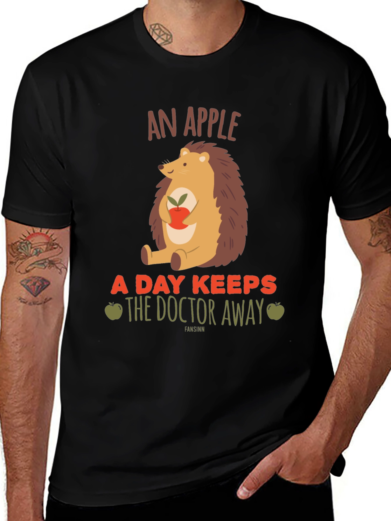 An Apple a Day T-Shirt: Hedgehog Graphic Tee