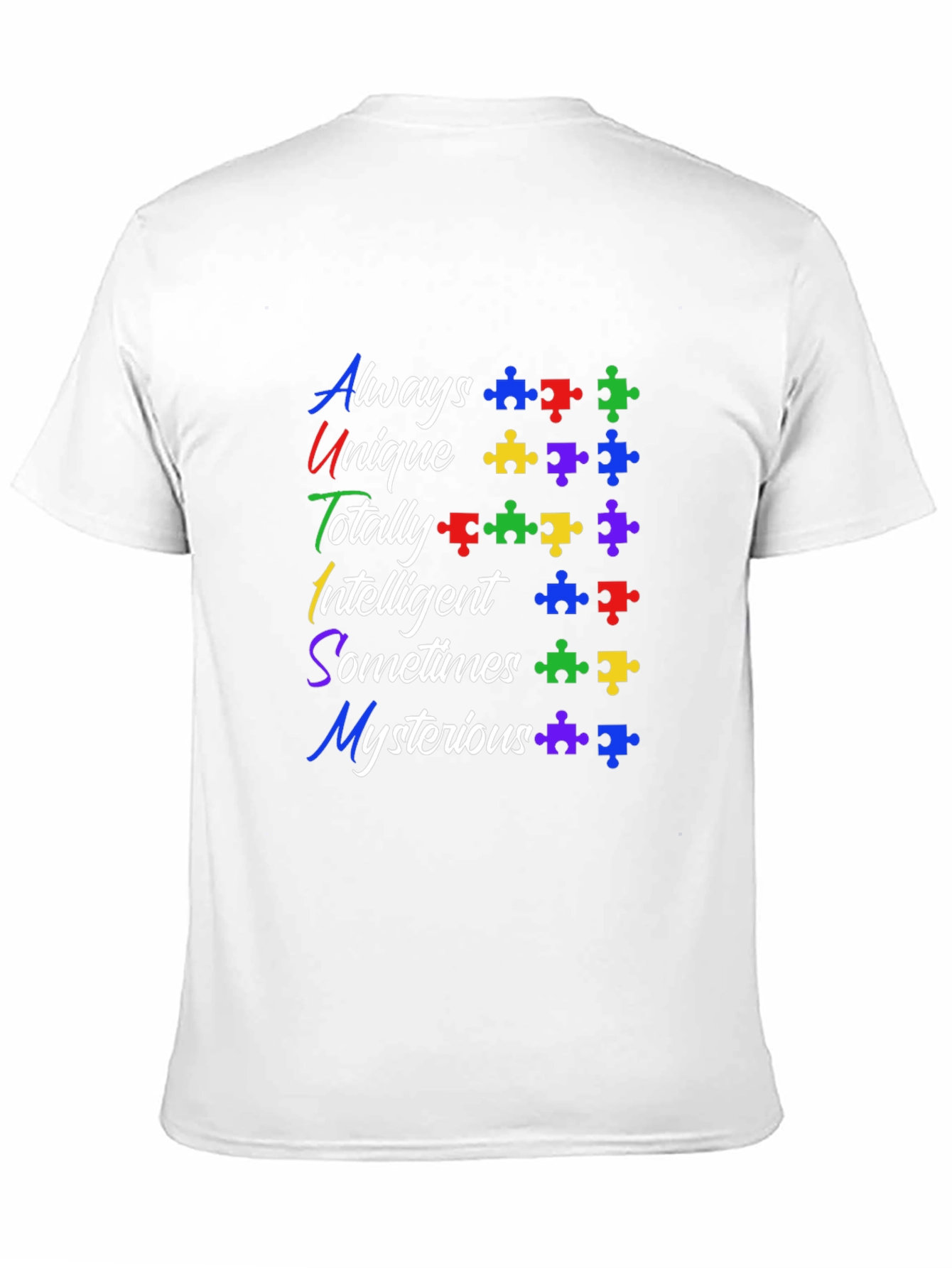 Autism Awareness T-Shirt: Always Unique Puzzle Piece Design