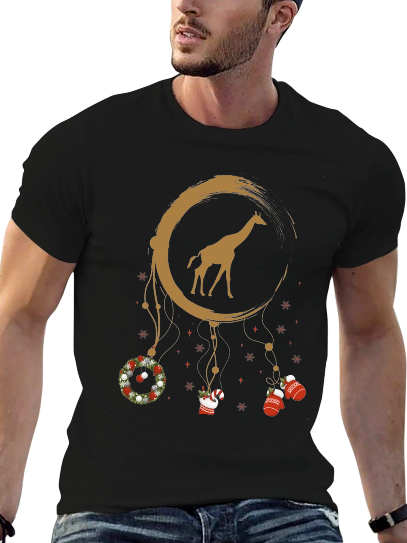 Giraffe Dreamcatcher Christmas T-Shirt