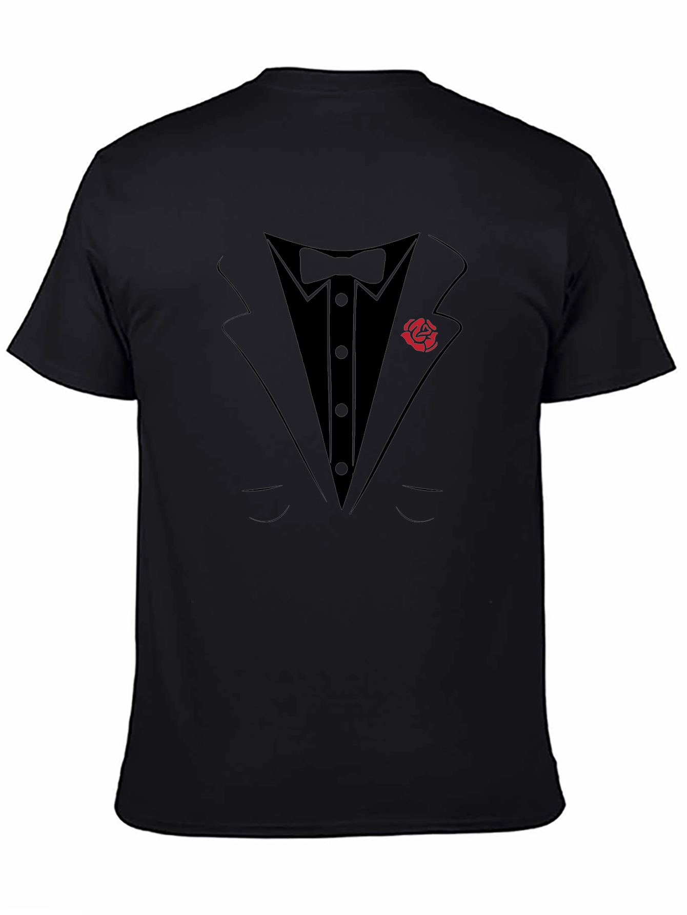Tuxedo T-Shirt with Rose Lapel - Formal Fun!