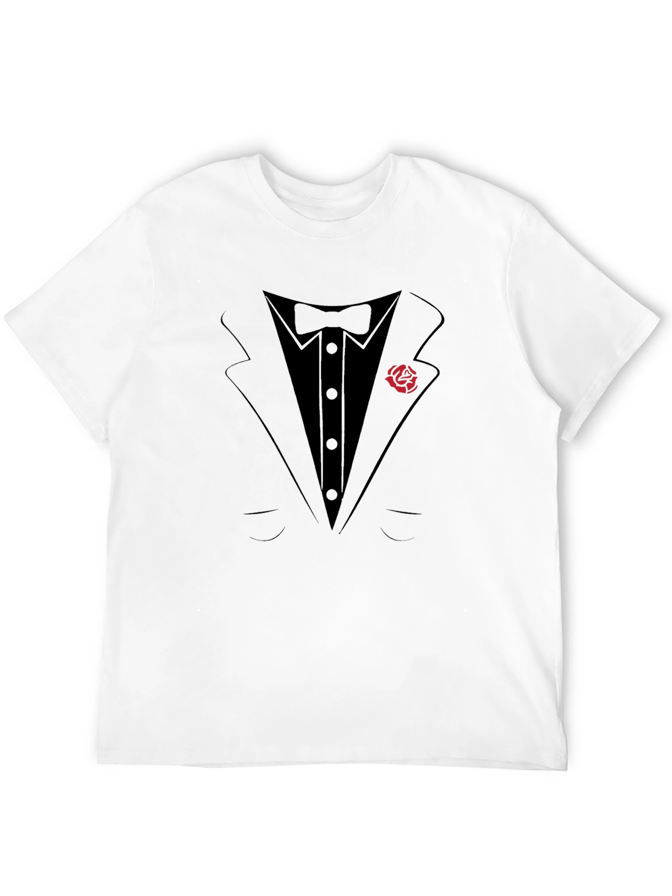 Tuxedo T-Shirt with Rose Lapel - Formal Fun!