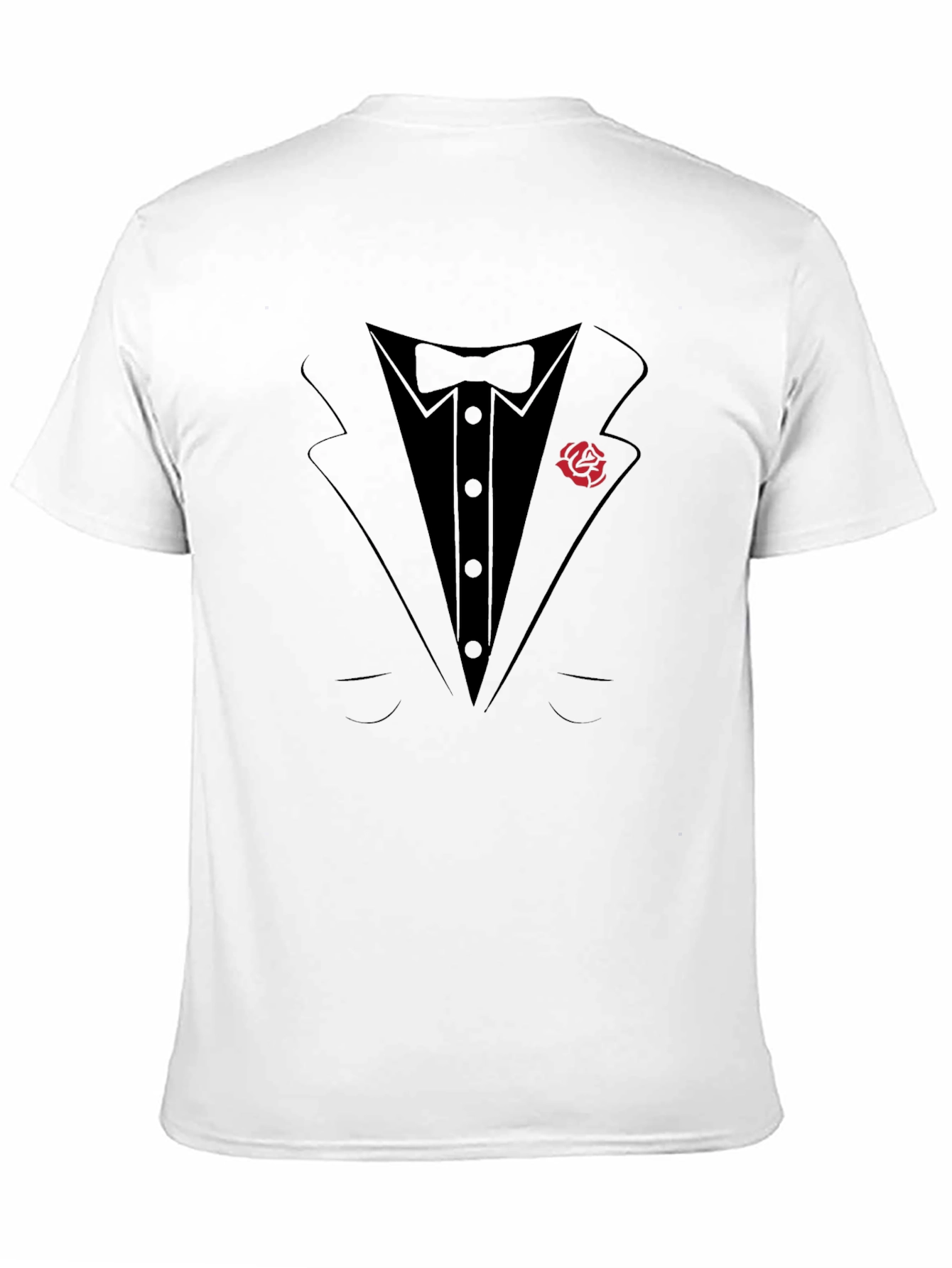 Tuxedo T-Shirt with Rose Lapel - Formal Fun!