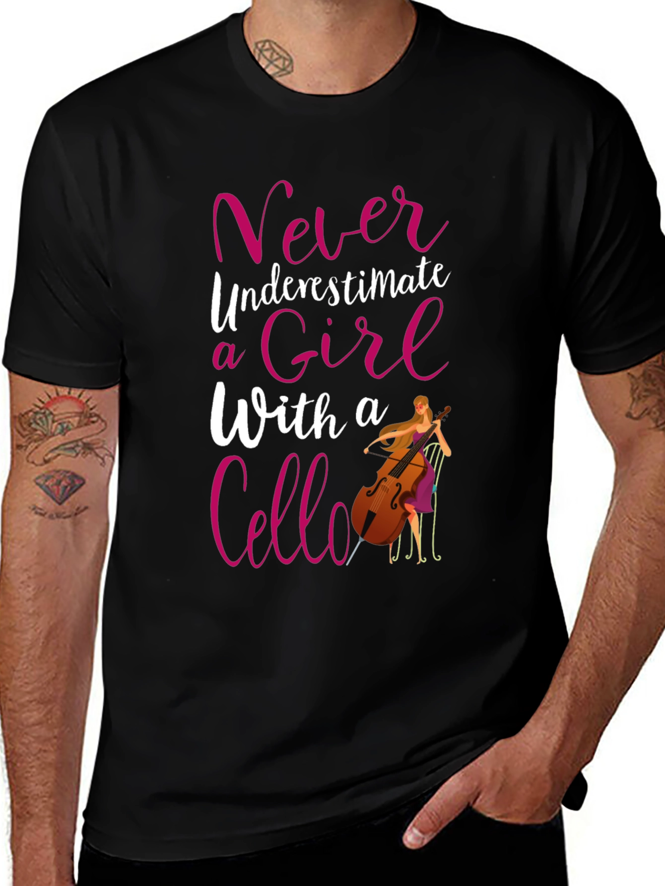 Never Underestimate a Girl Cello T-Shirt