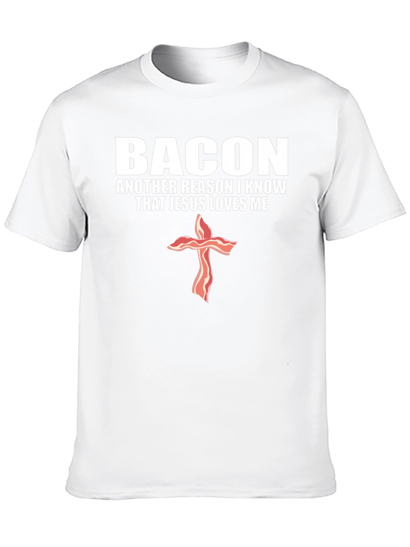 Bacon Jesus Loves Me Black T-Shirt