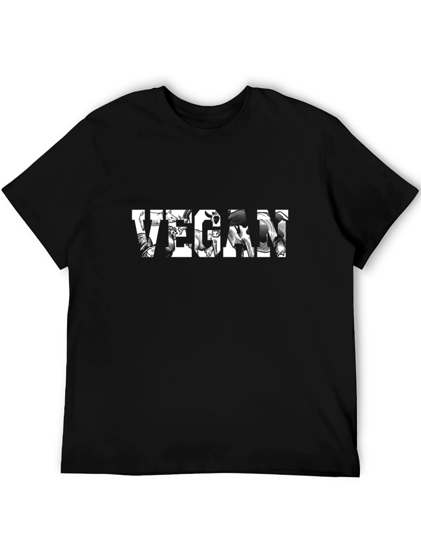 Vegan Graphic Tee - Black Animal Rights