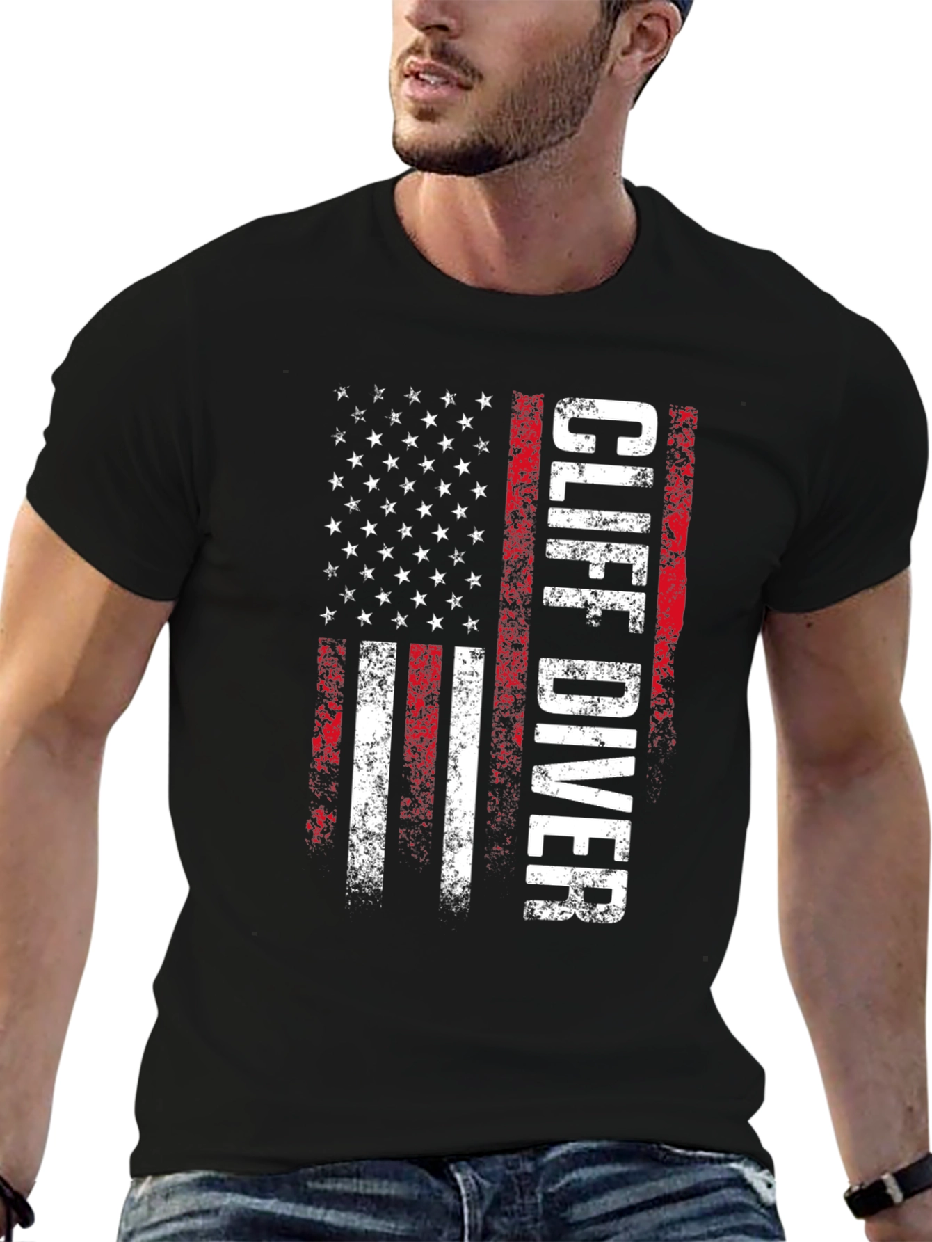 Cliff Diver American Flag T-Shirt