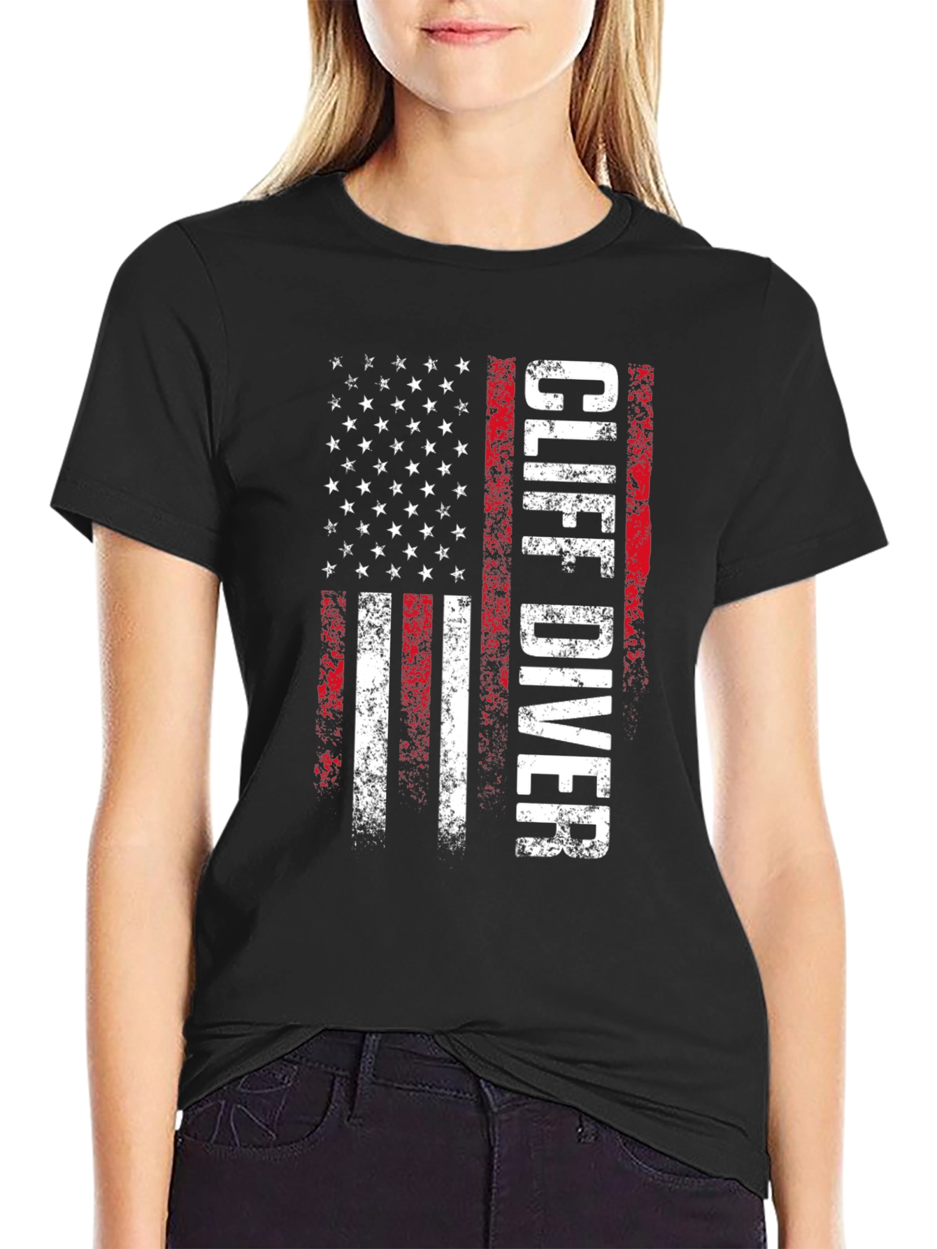 Cliff Diver American Flag T-Shirt