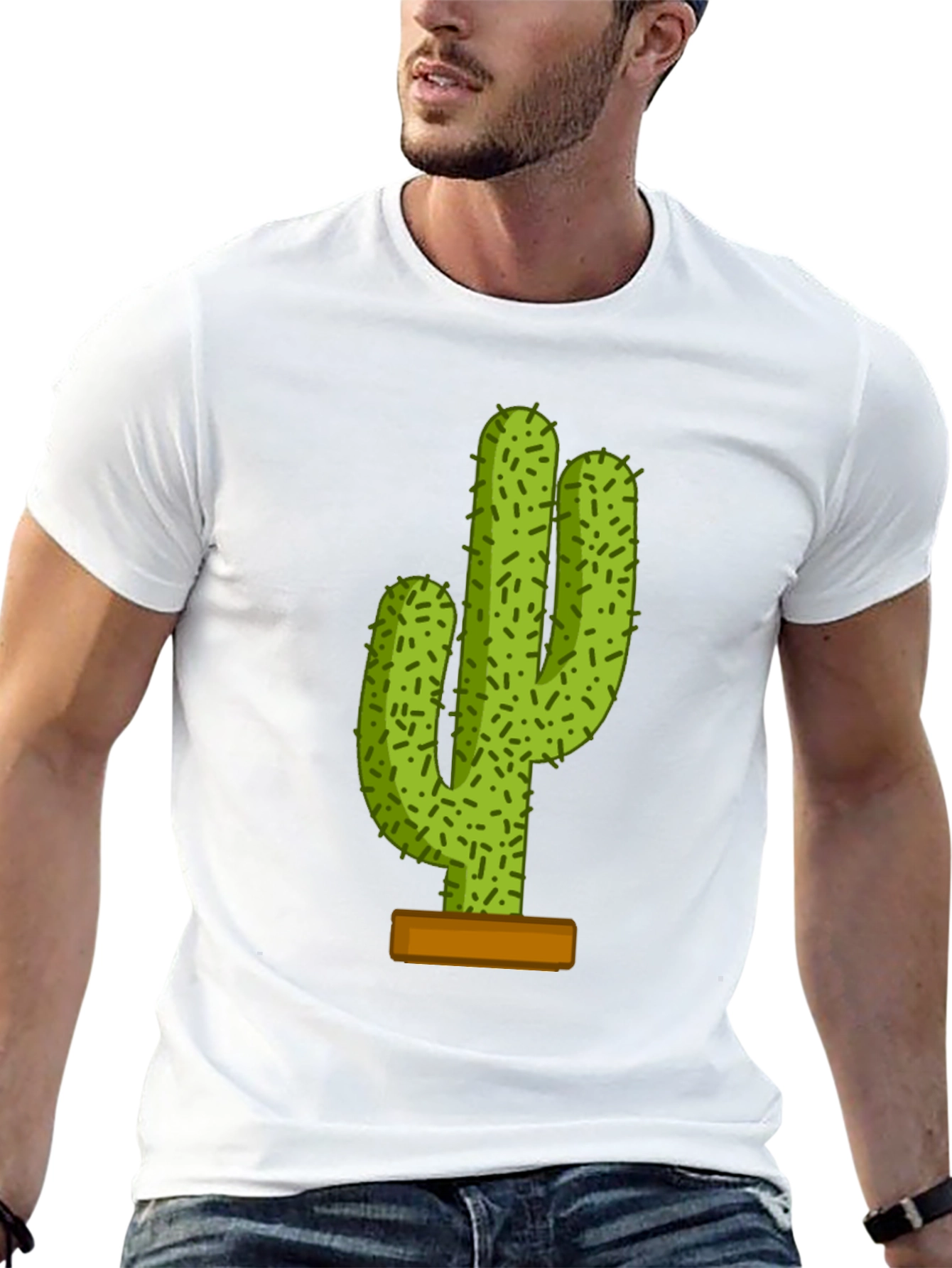 Cactus Graphic Tee - Trendy Black T-Shirt