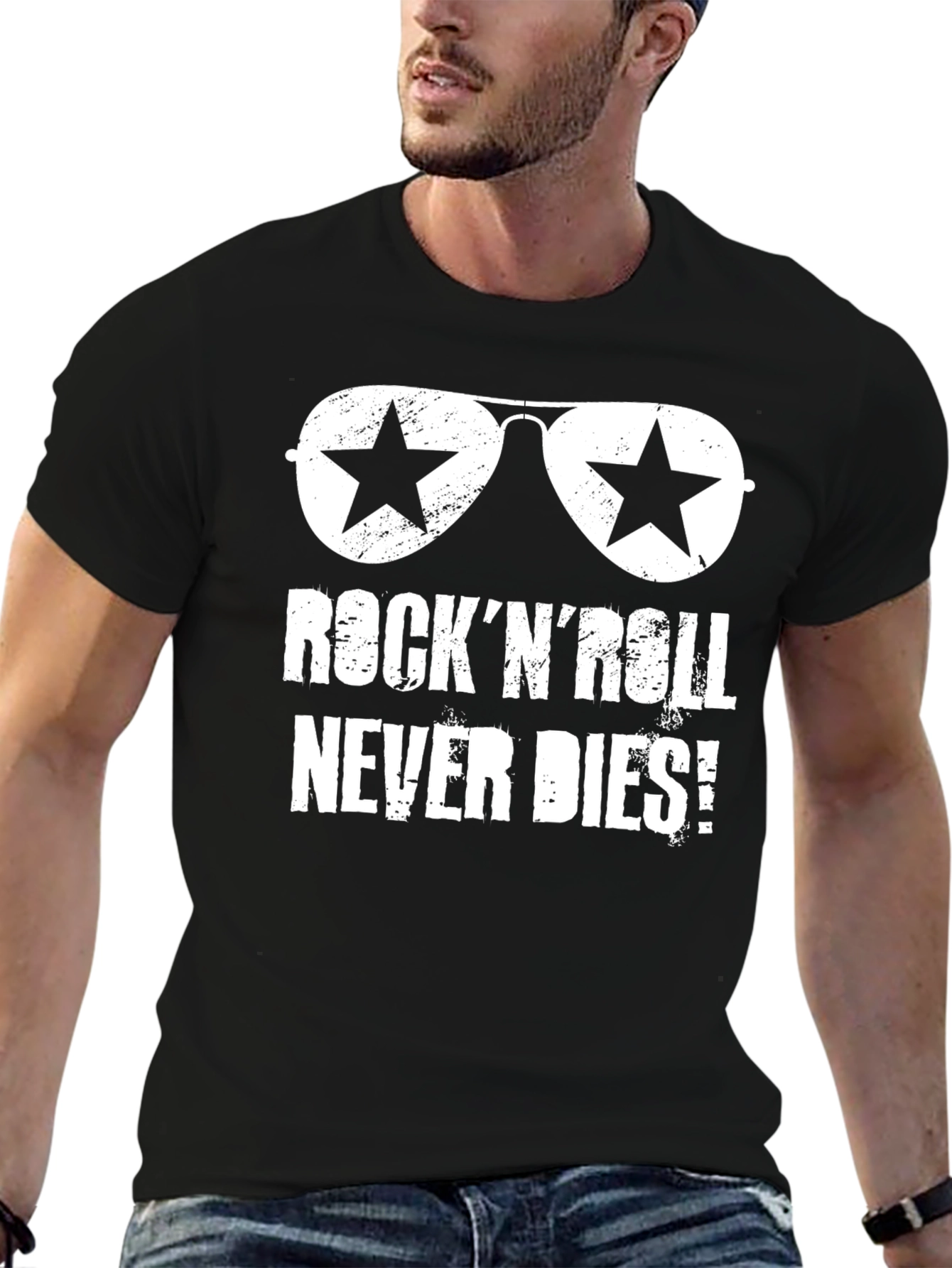 Rock N Roll Never Dies Black T-Shirt