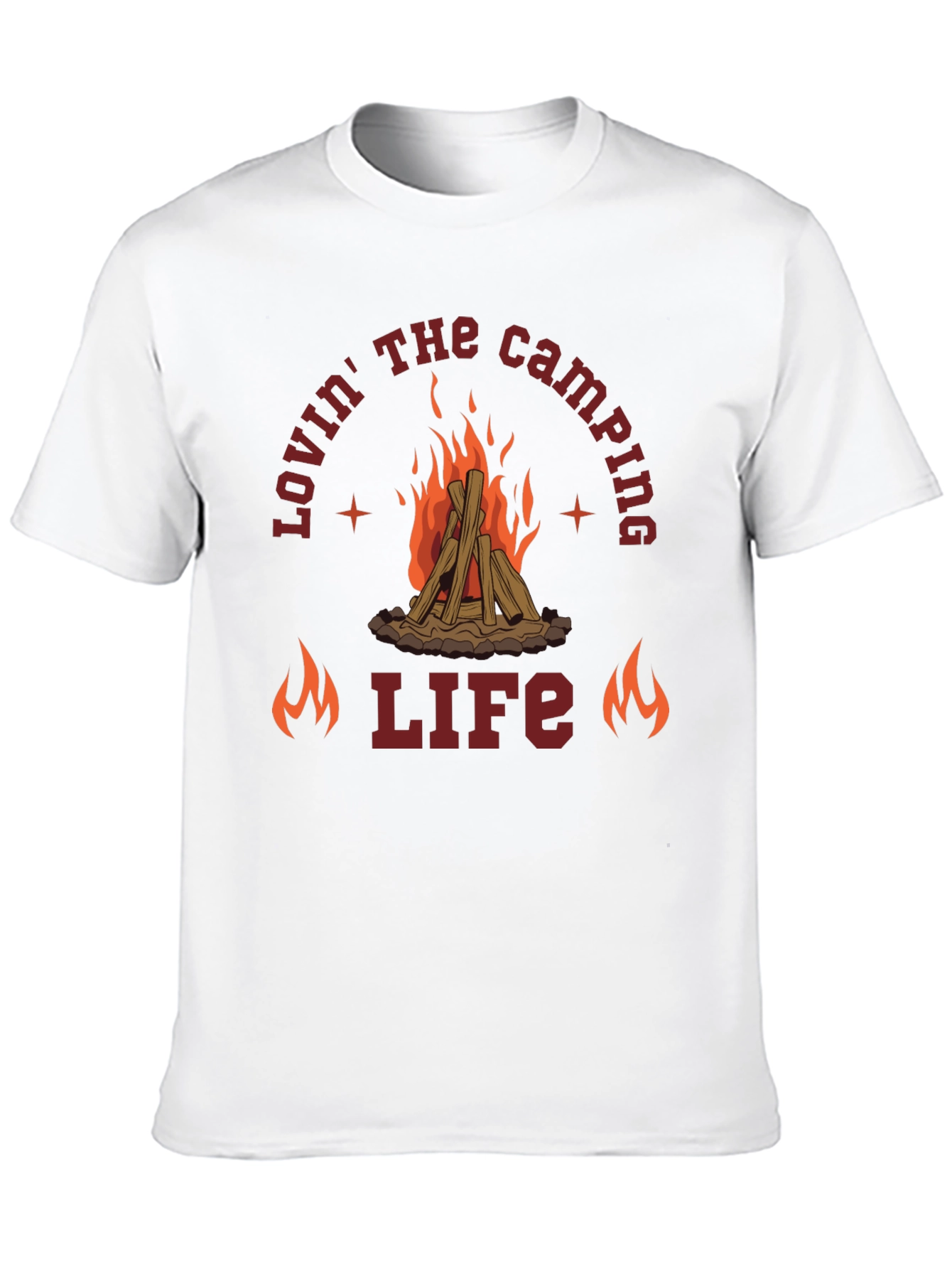 Camping Life Graphic Tee - Black Cotton T-Shirt