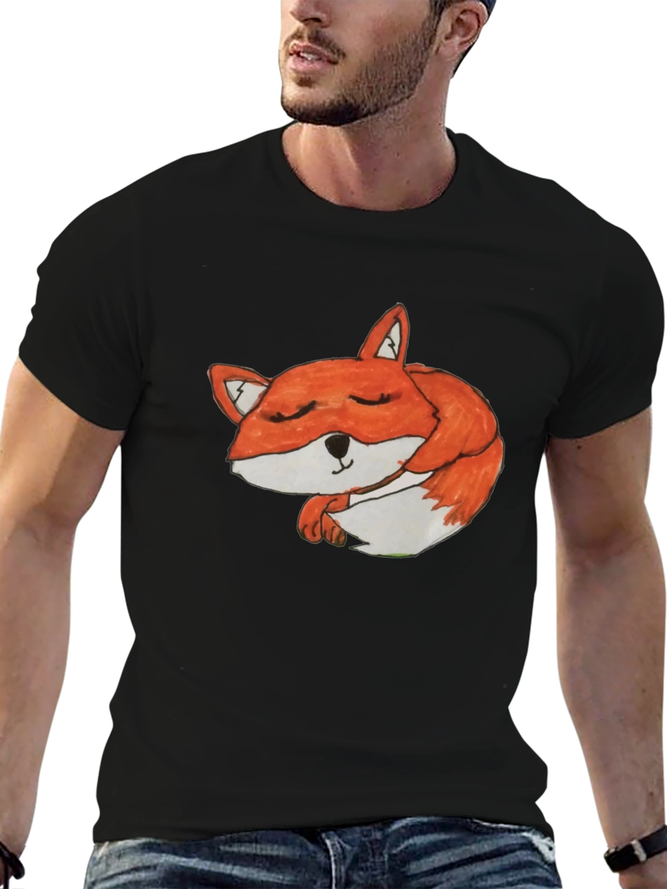 Sleeping Fox Graphic Tee - Soft Cotton Comfort