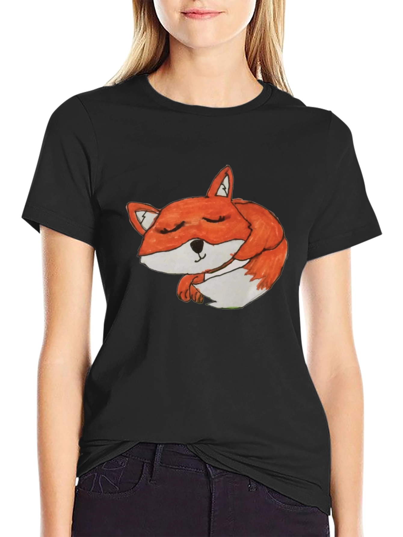 Sleeping Fox Graphic Tee - Soft Cotton Comfort