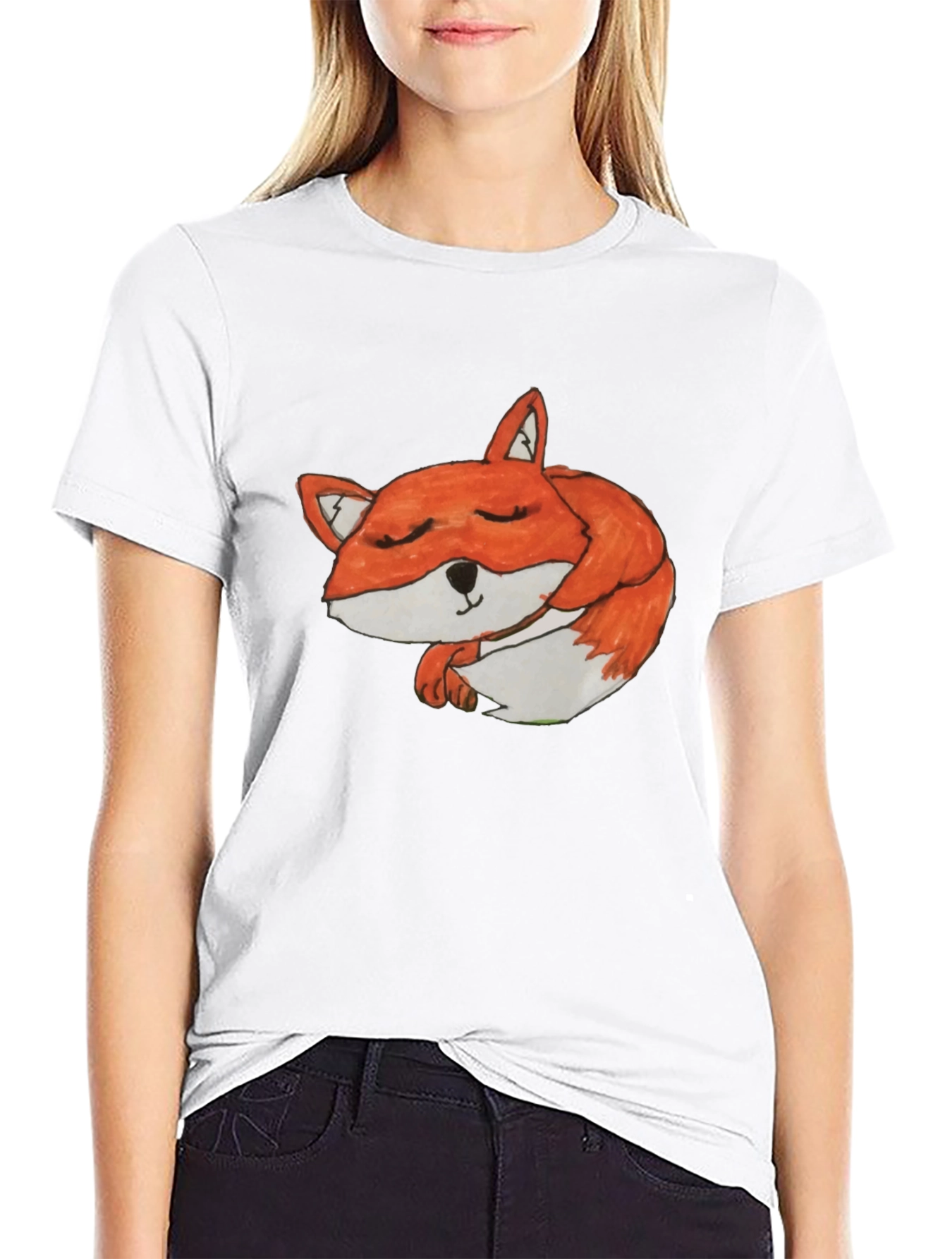 Sleeping Fox Graphic Tee - Soft Cotton Comfort