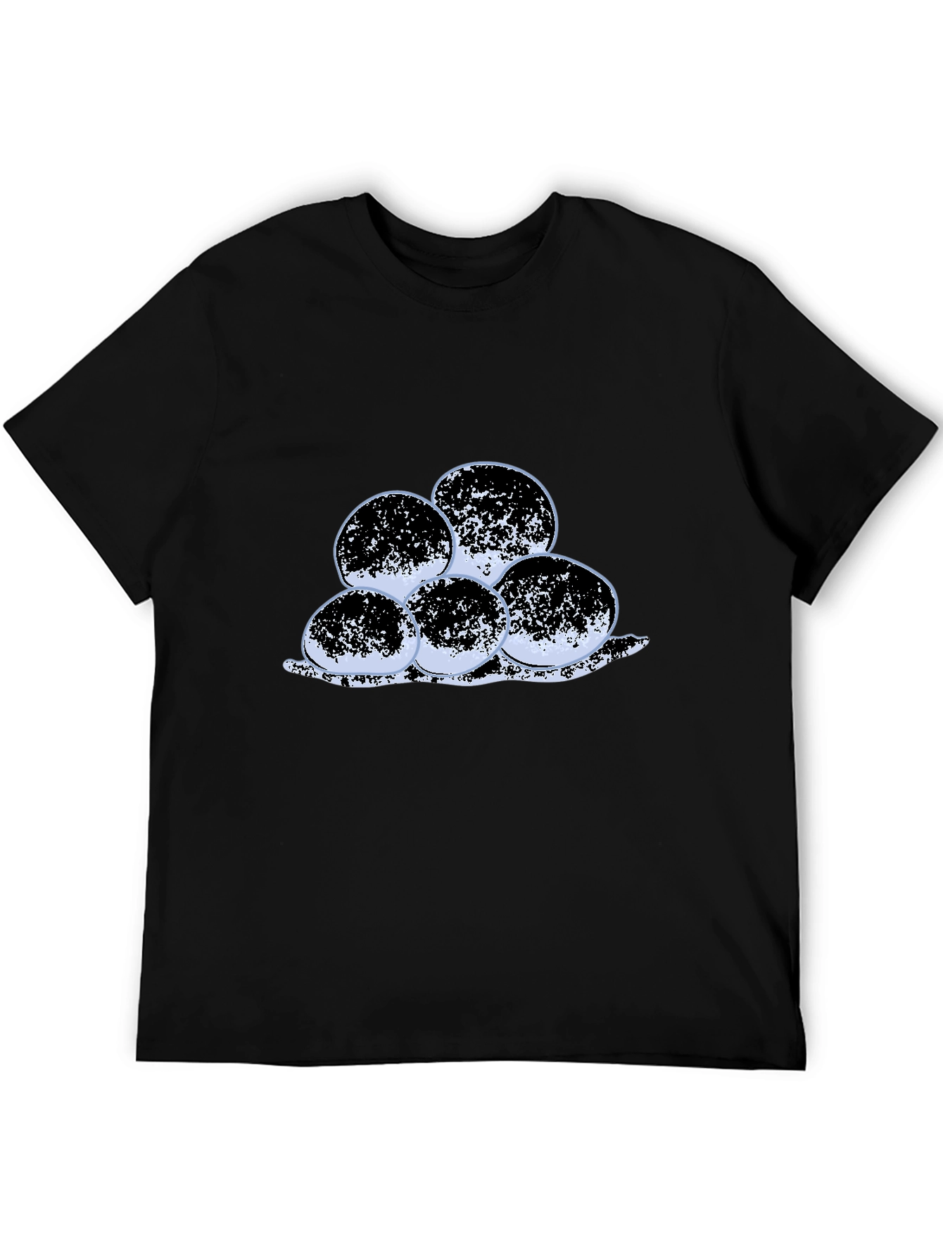 Unique Round Design Black T-Shirt