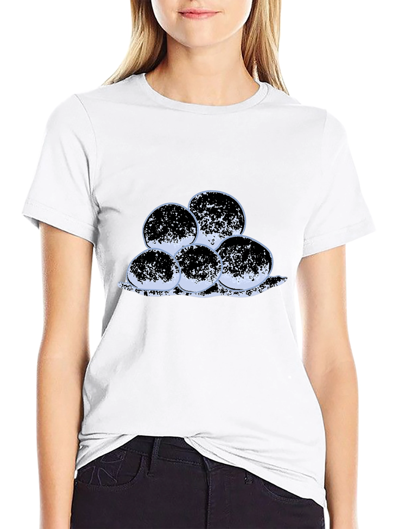 Unique Round Design Black T-Shirt