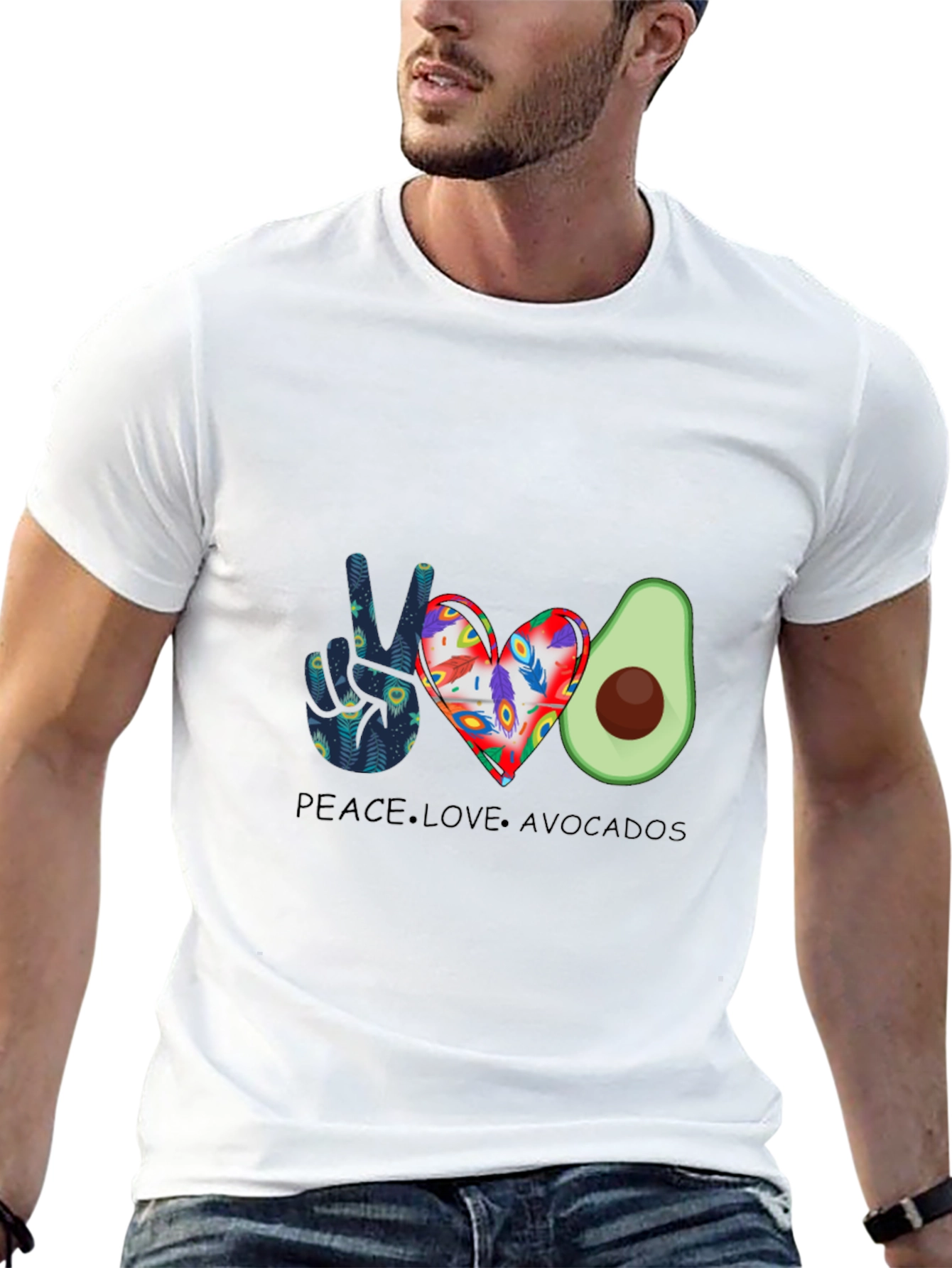 Peace Love Avocados Graphic T-Shirt