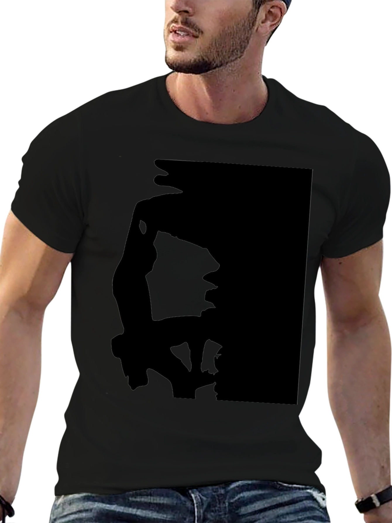 Silhouette Print Black T-Shirt