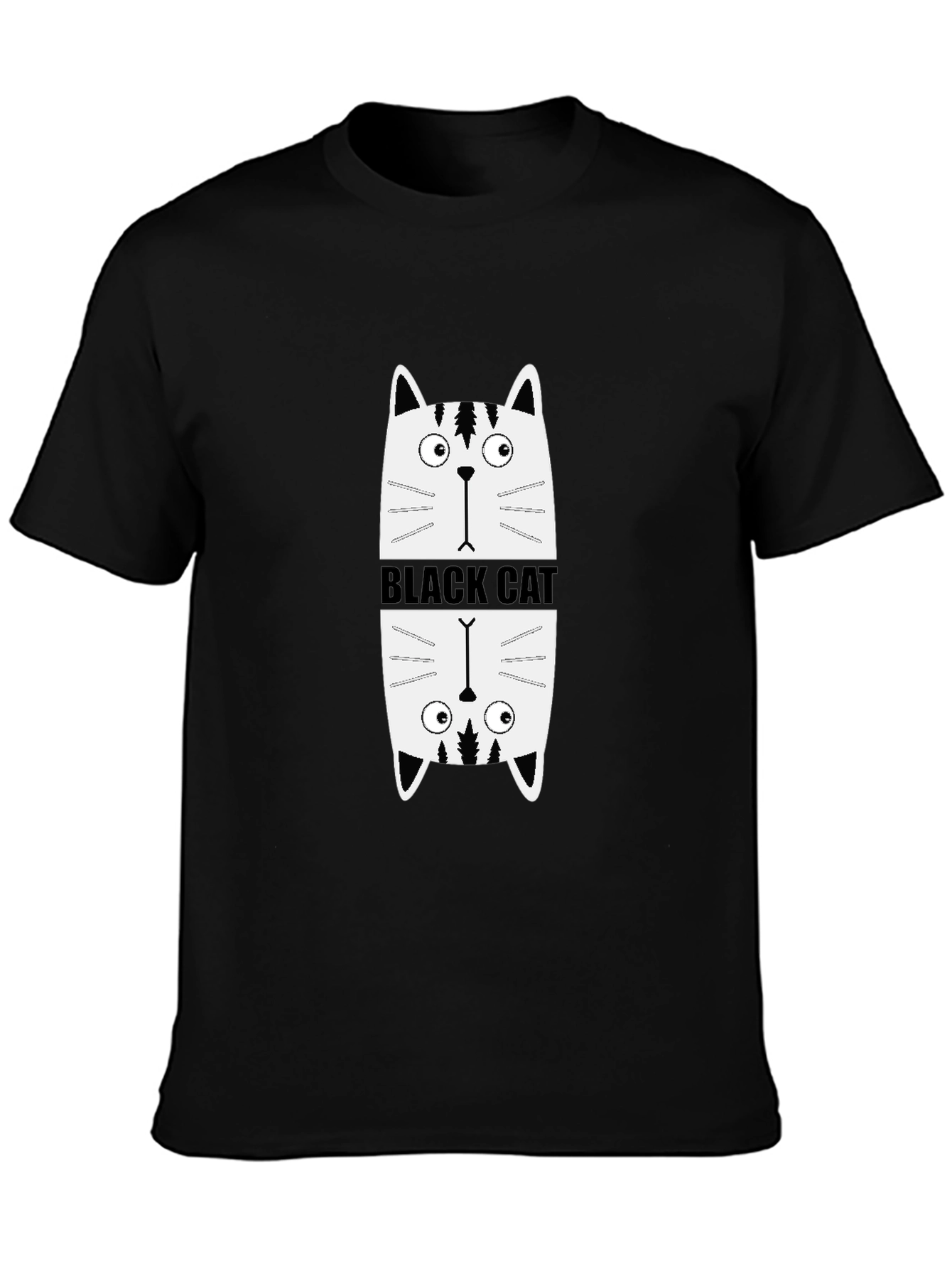 Black Cat Graphic Tee - Quirky & Cool Design