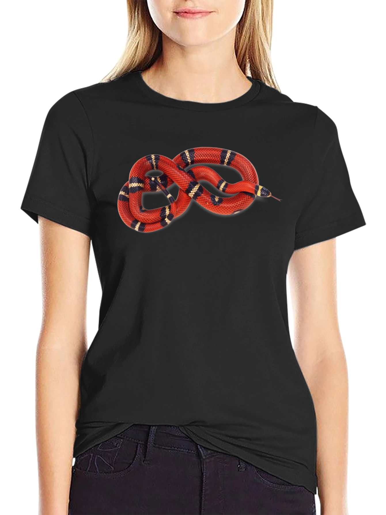 Snake Graphic T-Shirt - Red Milk Snake Design