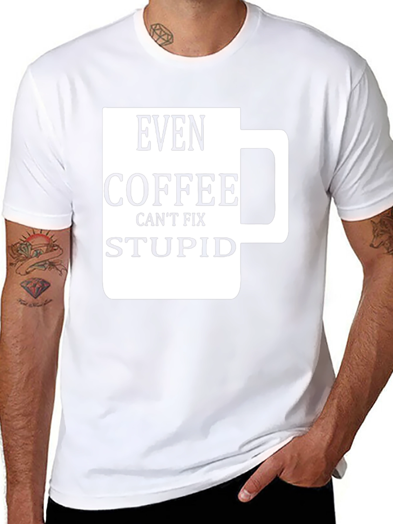 Funny Coffee Fix Stupid Graphic T-Shirt