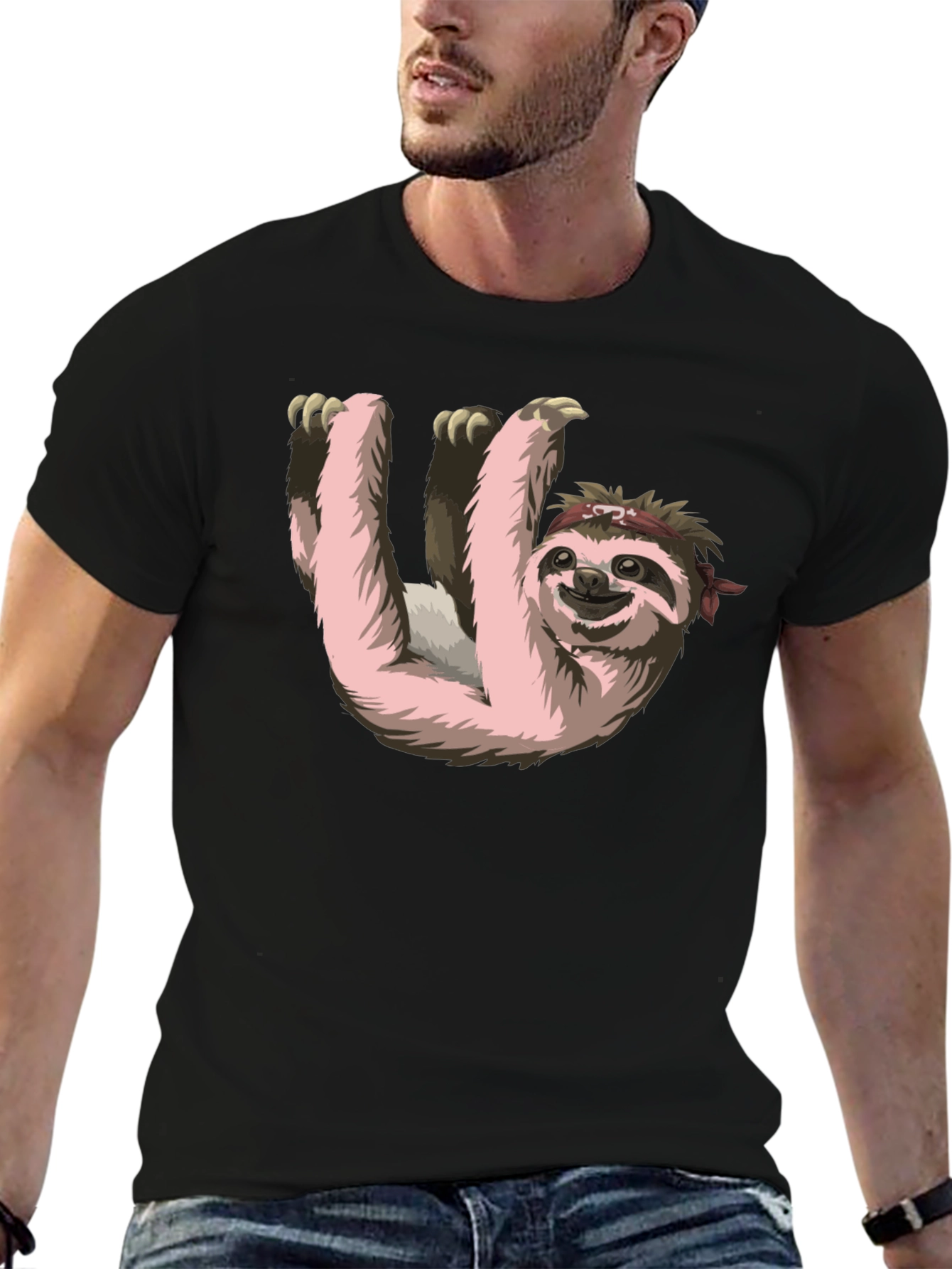 Sloth Ninja T-Shirt - Black Cotton Tee