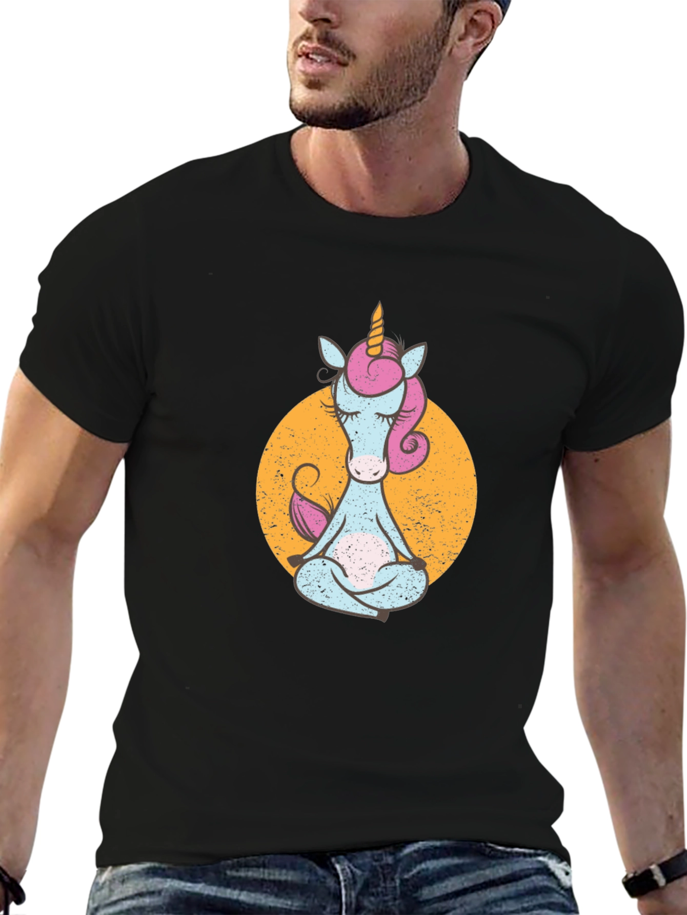 Meditating Unicorn T-Shirt - Relaxed Style