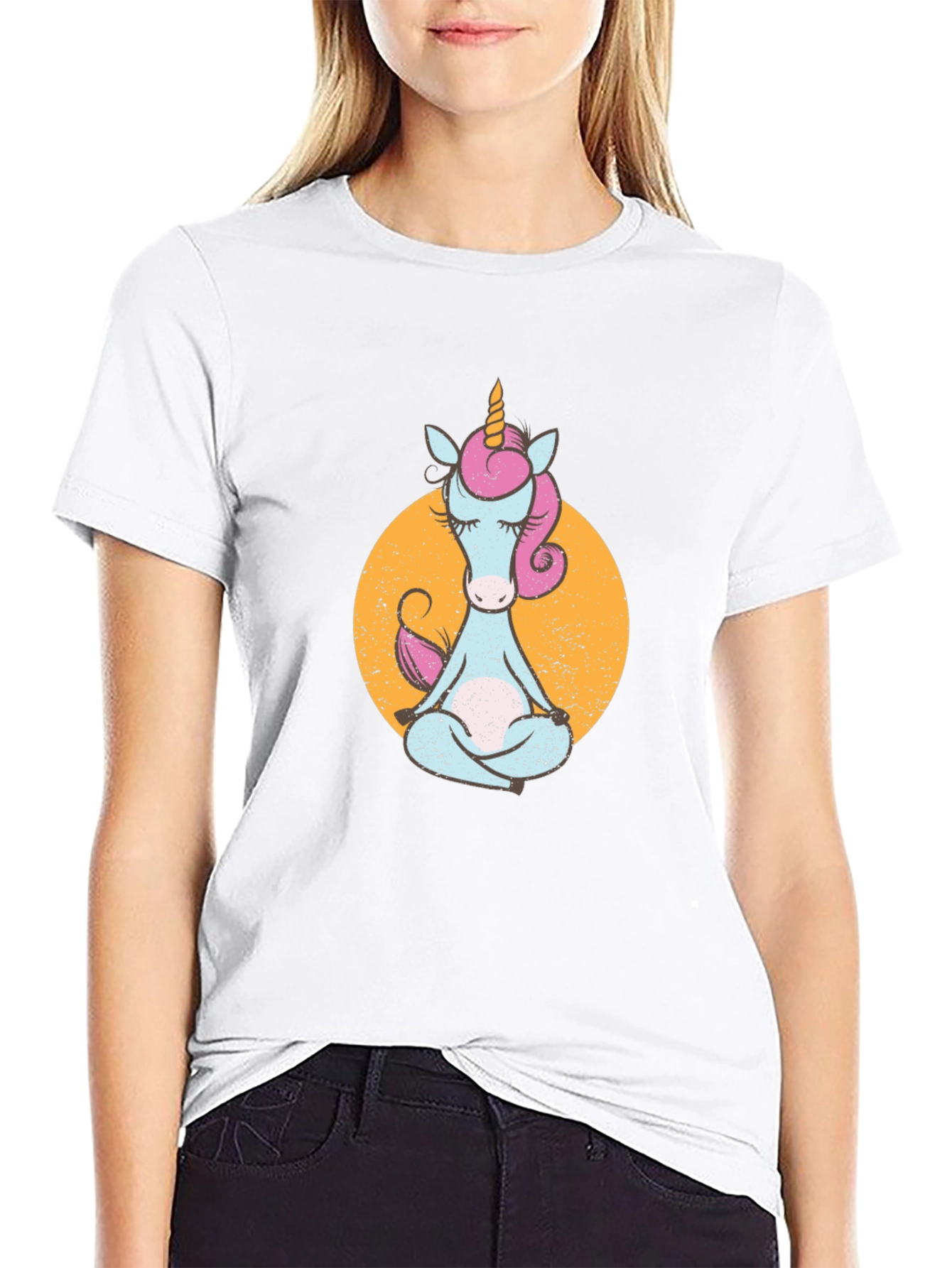Meditating Unicorn T-Shirt - Relaxed Style