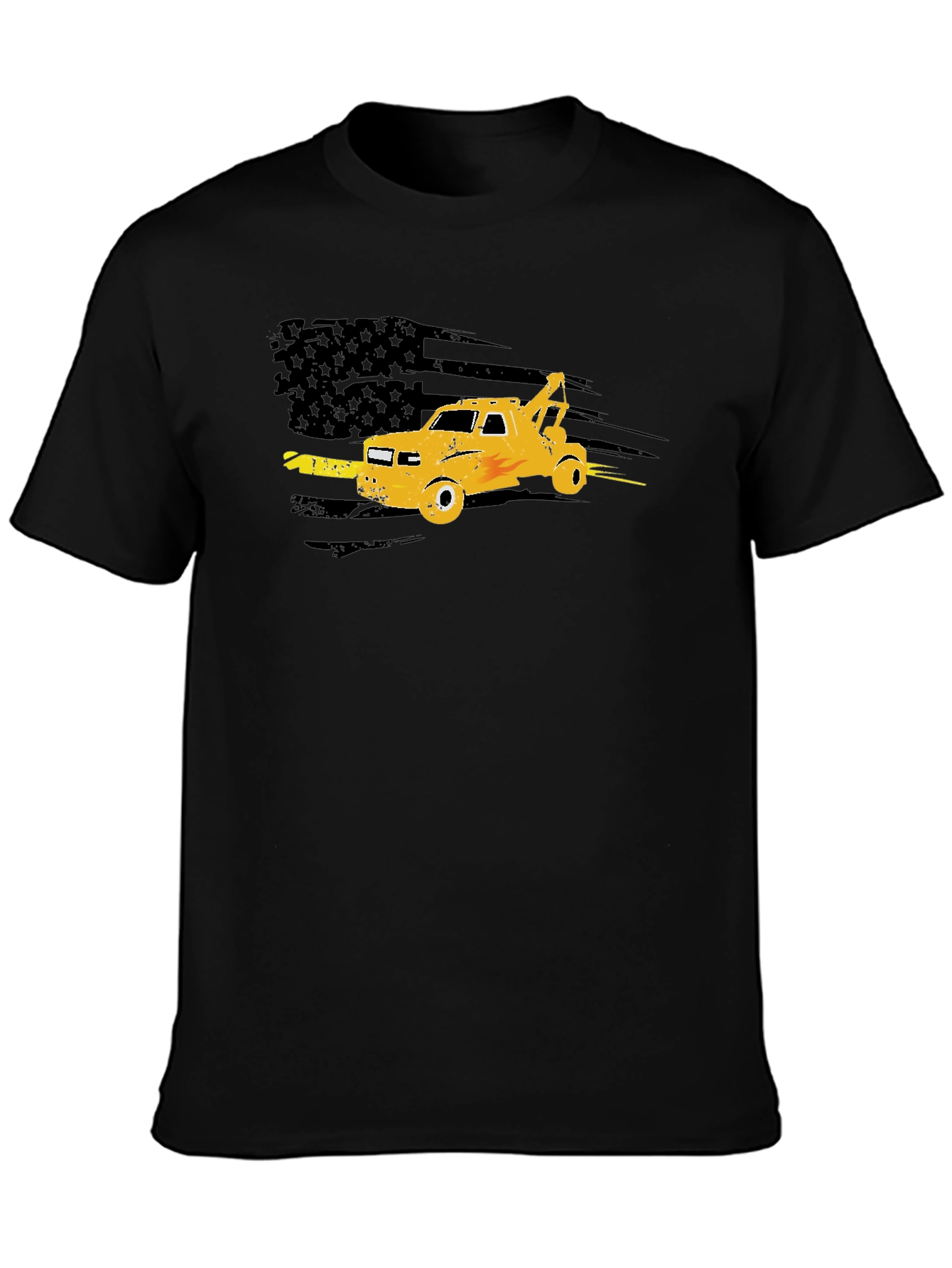 Tow Truck American Flag Graphic Tee