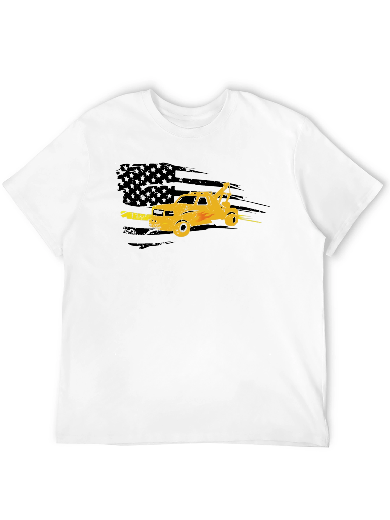 Tow Truck American Flag Graphic Tee