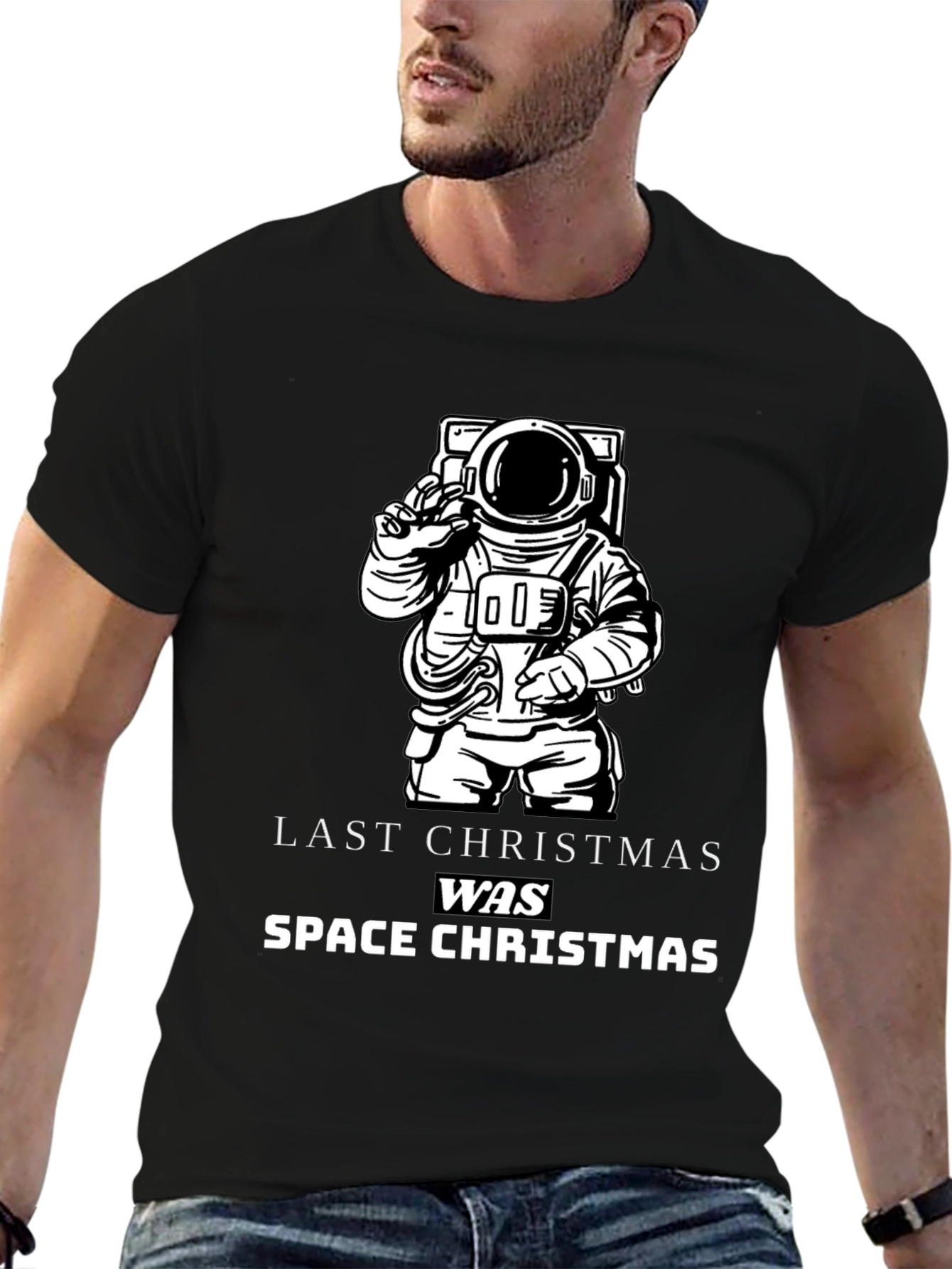 Space Christmas Graphic T-Shirt