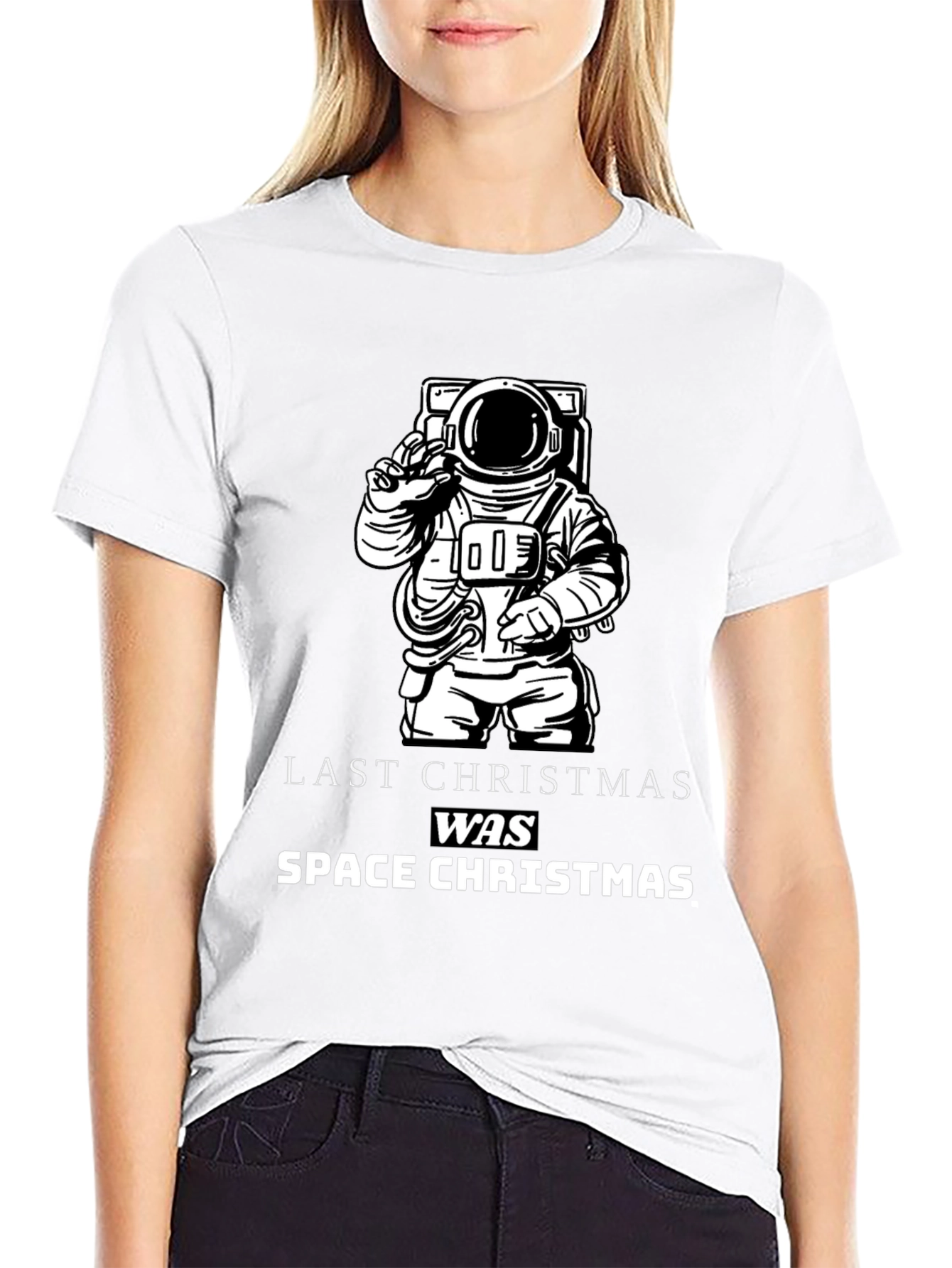Space Christmas Graphic T-Shirt