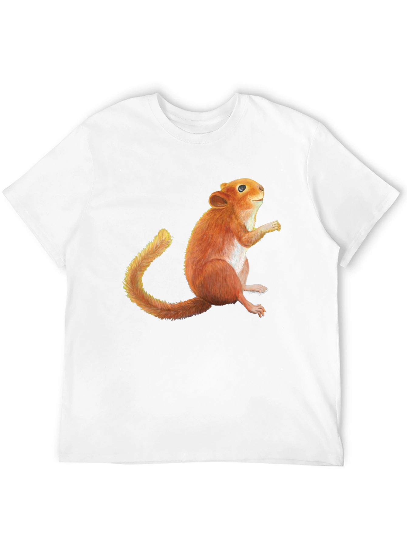 Squirrel Graphic Print Black T-Shirt
