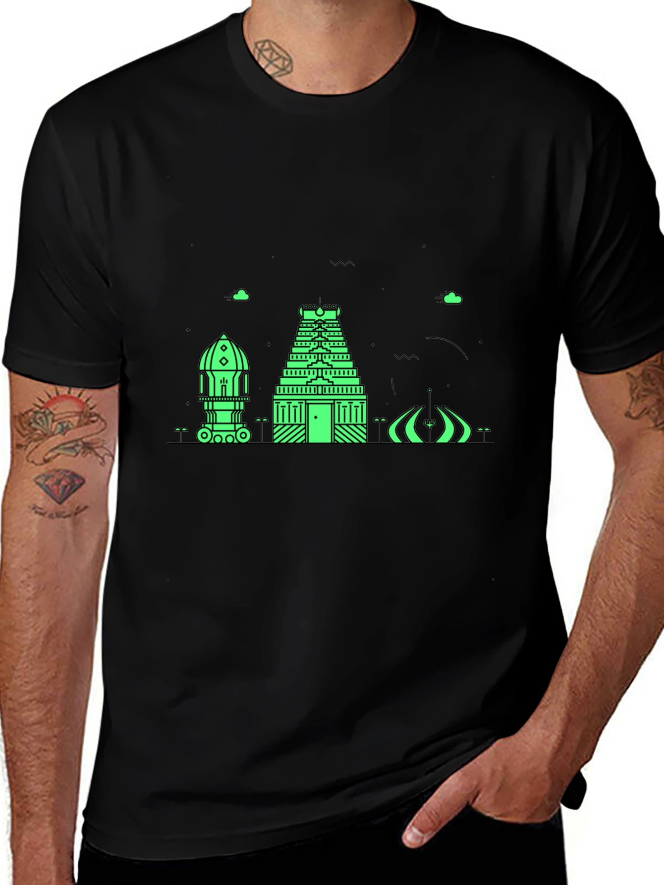 Architectural Graphic Tee - Modern Black T-Shirt