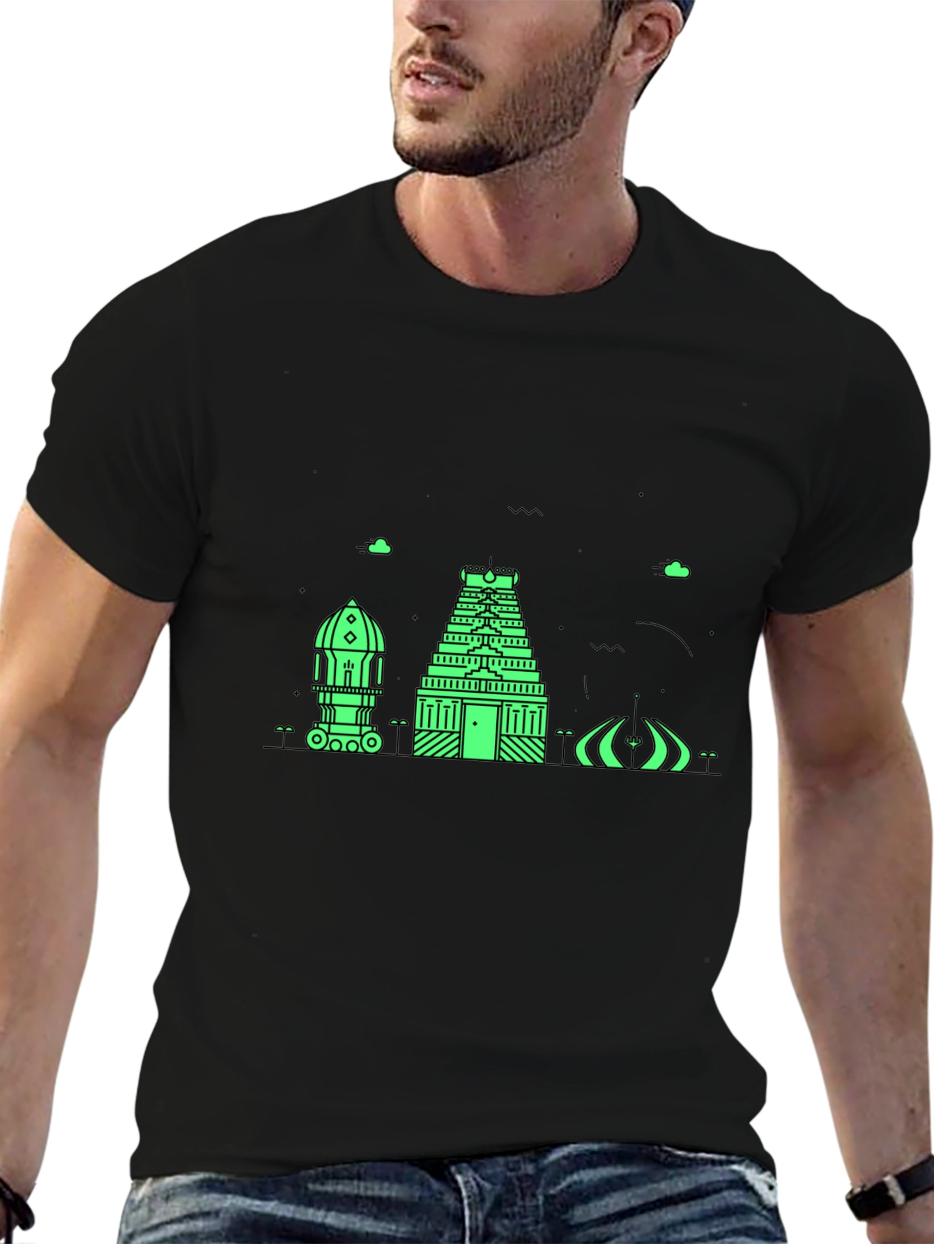Architectural Graphic Tee - Modern Black T-Shirt